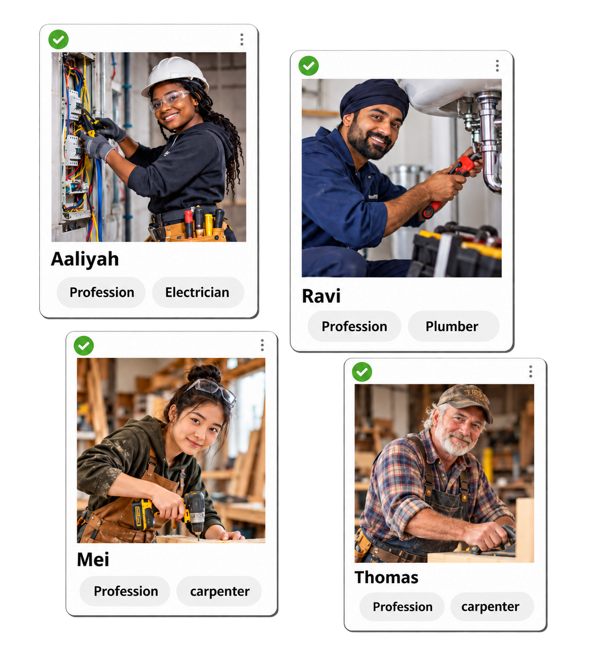 Skilled Trades Team Profile Cards